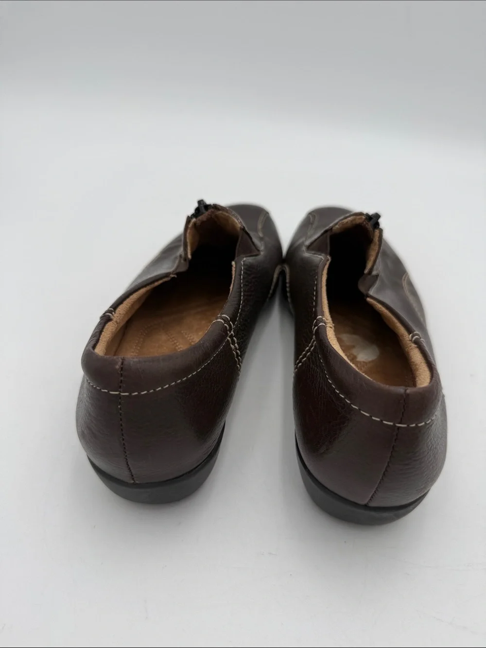 Naturalizer Men's Dark Brown Front-Zip Slip-On Loafers women 8M casual office